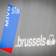 Illustration picture shows the STIB-MIVB logo on a bus stop of STIB-MIVB, in Brussels, Tuesday 01 June 2021. (BELGA PHOTO VIRGINIE LEFOUR)