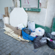 Picture shows various rubbish and plastic bags in a street in Brussels (BELGA PHOTO JONAS HAMERS)
