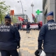 Protesters at NatCon Conference in Saint-Josse in Brussels