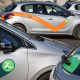 Car sharing vehicles from the company Zipcar in Brussels (BELGA PHOTO THIERRY ROGE)