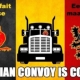 A screenshot from a Twitter account announcing the arrival in Belgium of Freedom Convoy (Twitter)