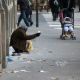 Beggar in streets of Brussels - Belga